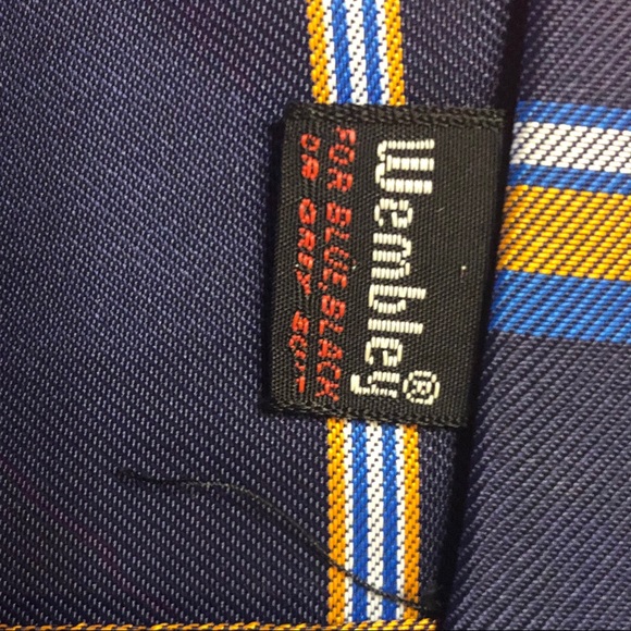 Beautiful blue and yellow striped Wembley tie - Picture 3 of 4